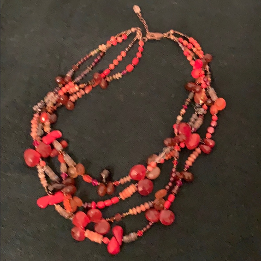 4 strand multi-bead statement necklace